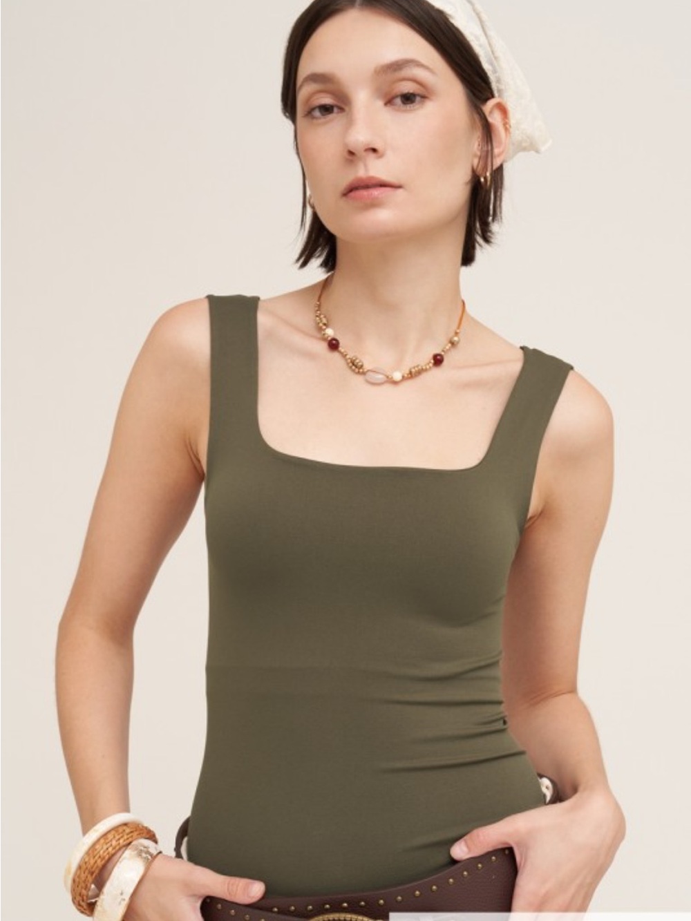 🆕🤍EARTH OLIVE LONG TANK